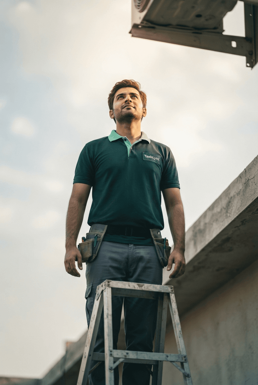 Verified TaskLync professional fixing AC unit at a home in Pakistan