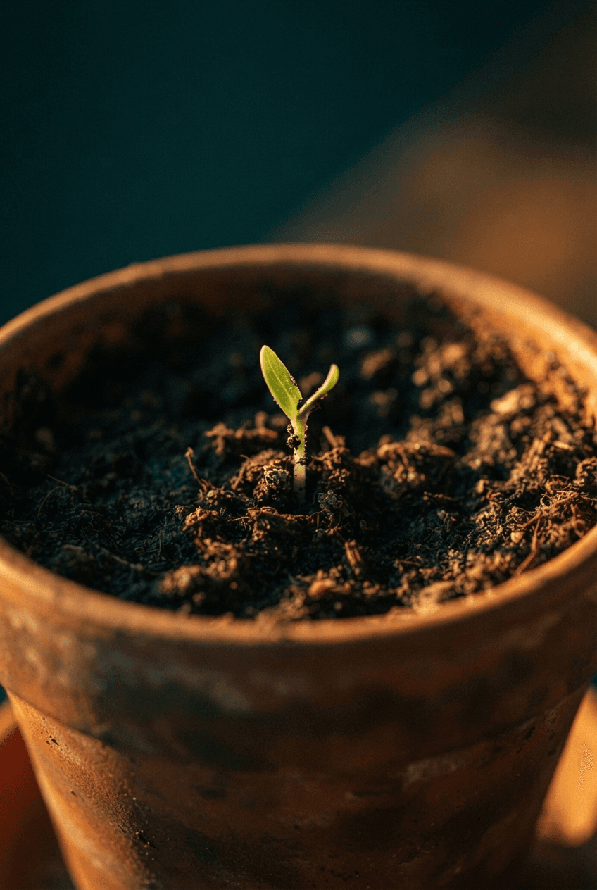 Seed growing from soil — representing professional growth and opportunity on TaskLync