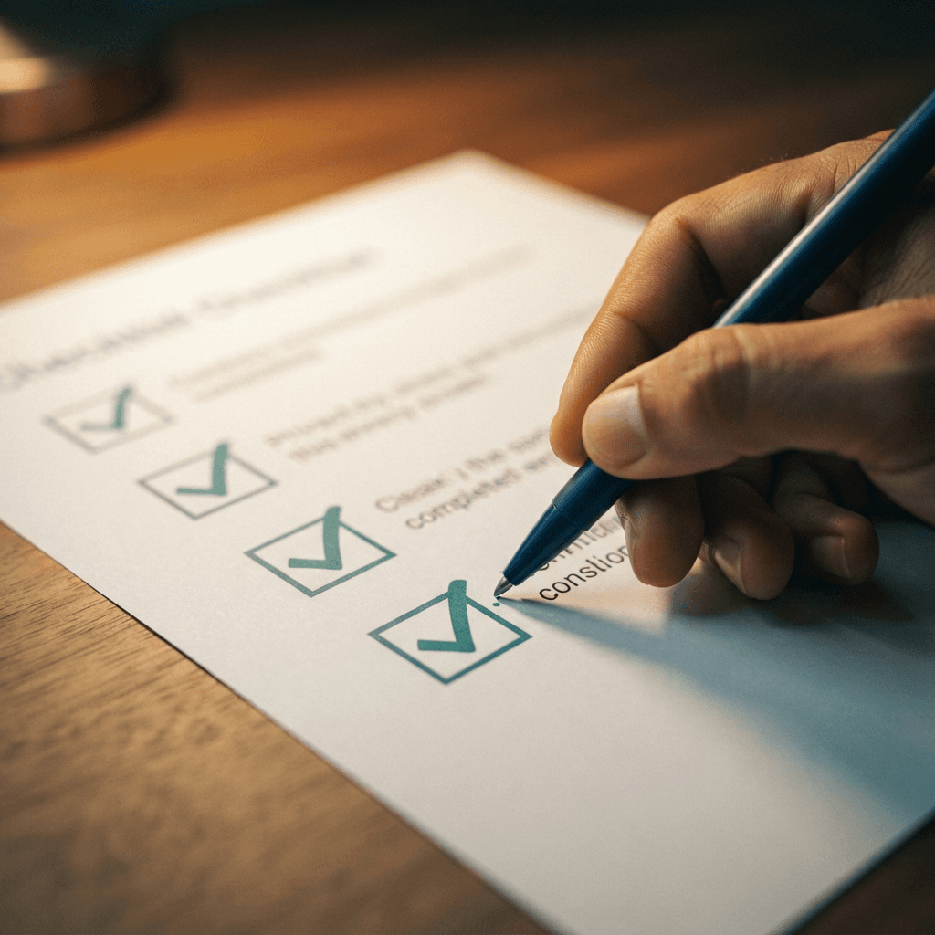 Checklist on paper representing TaskLync professional background verification process